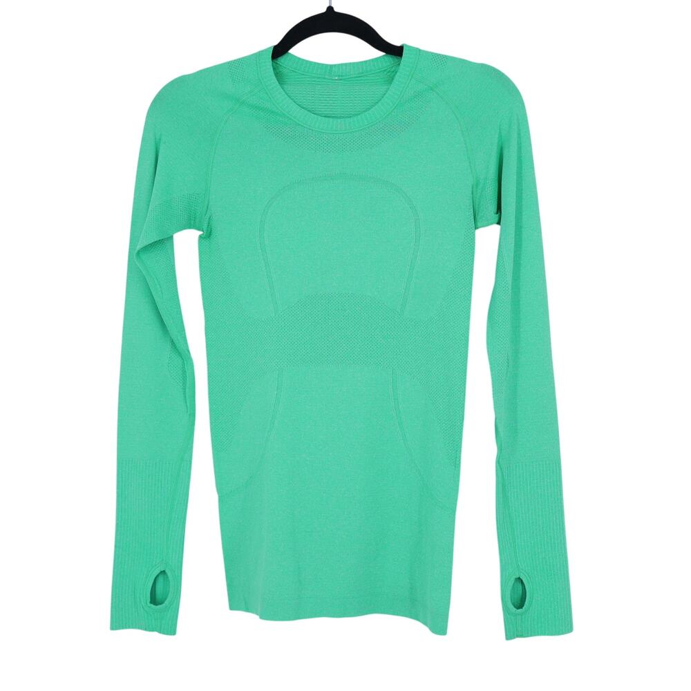 Lululemon Long Sleeve Swiftly Tech Shirt Heathered Green Bean Active Women's 4